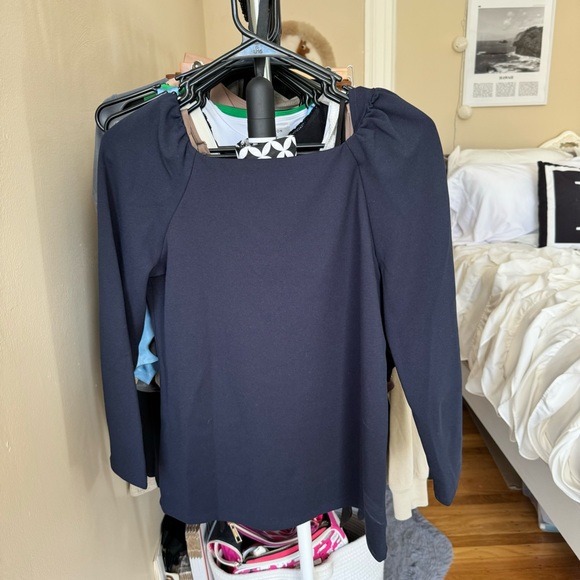 Ann Taylor Navy Blue Button Blouse Top - Picture 2 of 3